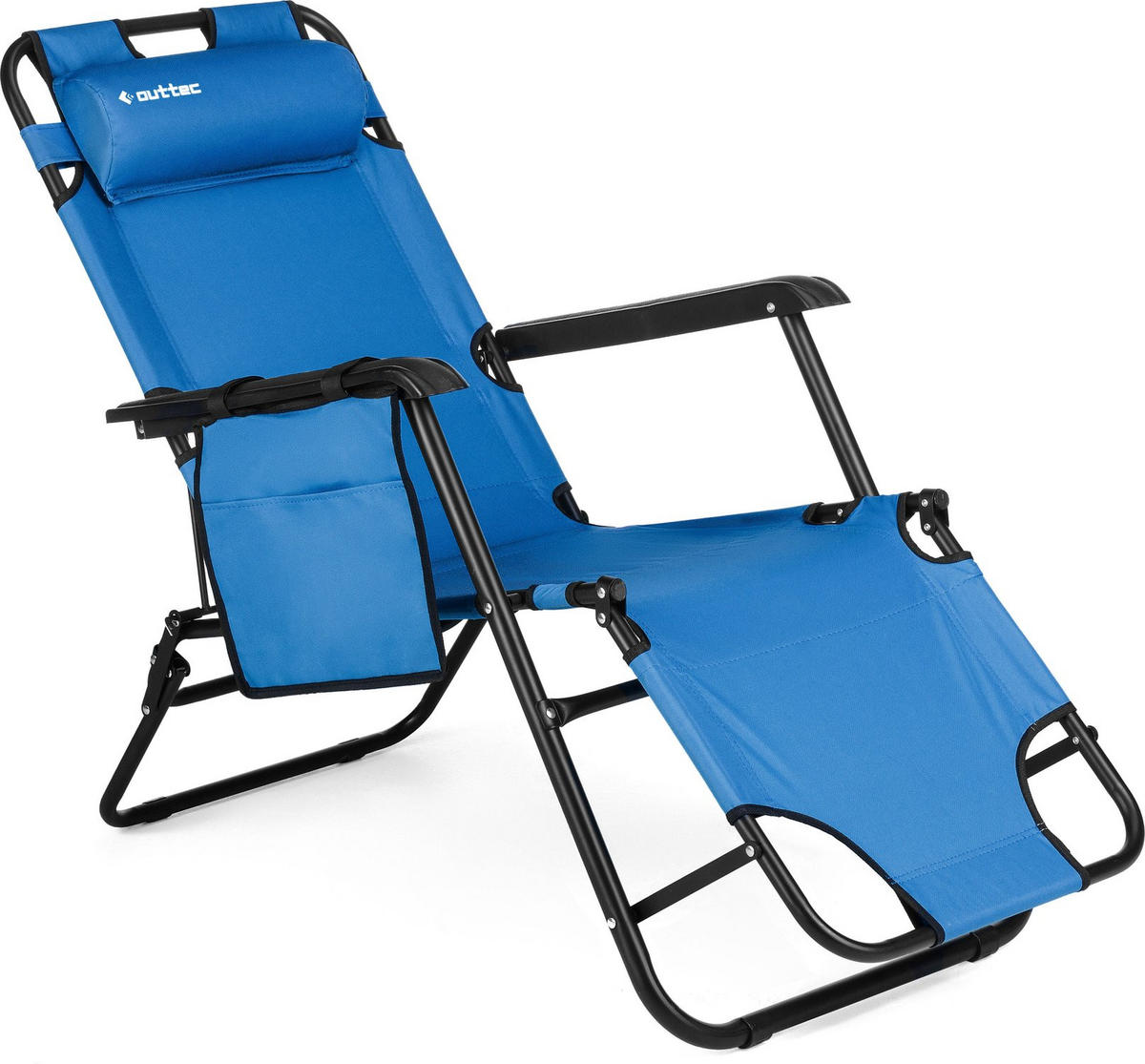 GARTEN-RELAXSESSEL bis 150 kg, Klappbar - Türkis, Textil (61/31/153cm) - Outtec