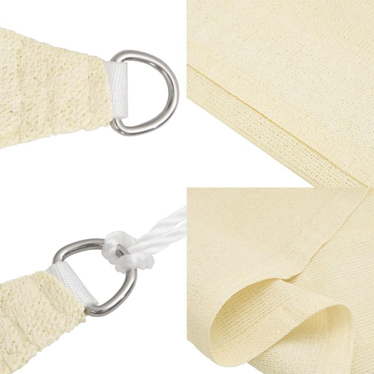 SONNENSEGEL 160 G/M² Creme 2/2,5 M Hdpe - Creme, Textil (250/200cm) - vidaXL