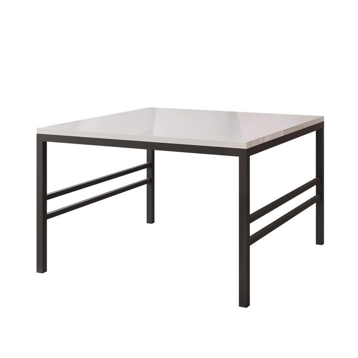 COUCHTISCH FORMA 70/70 cm Quadrat, Schwarz / Weiß Hochglanz - Weiß Hochglanz/Schwarz, Metall (70/70/46cm) - Idohome