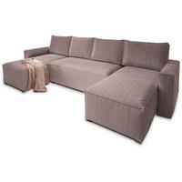 ROHOVÁ SEDAČKA ASPRA šeříková - šedá/šeříková, dřevo/textil (295/140cm) - MASSENO