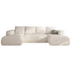 ECKSOFA LAMBI U, Wohnlandschaft U Form mit +3 Sitzen, Beige - Lambi 06 - Beige, Textil (340/89/114cm) - Moderno Meble