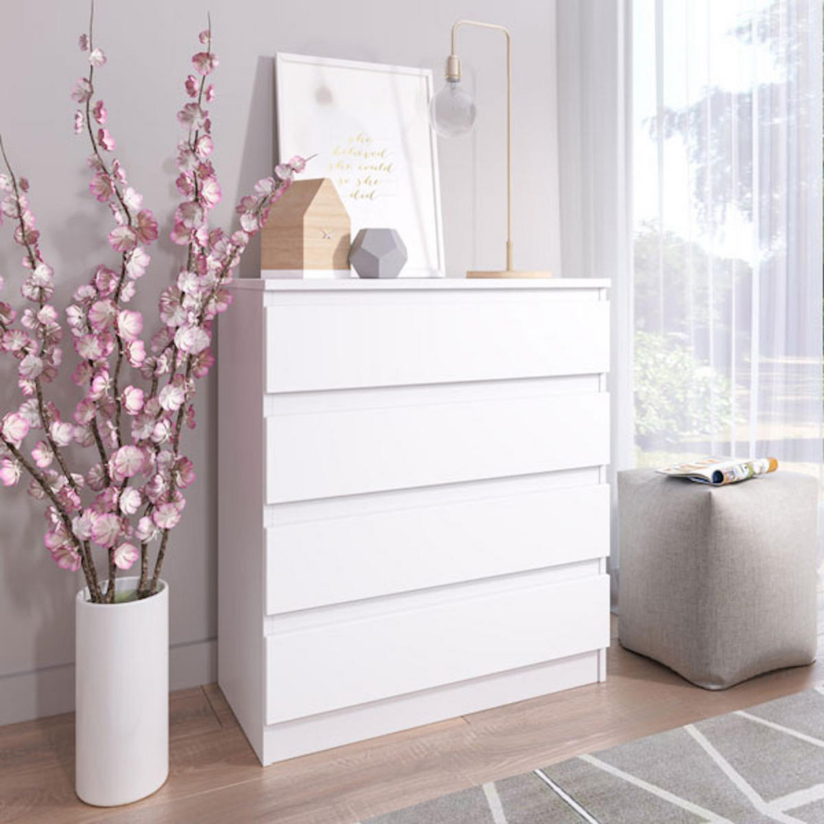 KOMMODE A3b weiß 72 / 37 / 85 cm - Weiß, Holz/Holzwerkstoff (72/85/37cm) - Feldmann-Wohnen