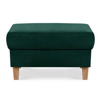 SITZHOCKER ERISO Polsterhocker aufklappbarer, Velour-Stoff, dunkelgrün - Dunkelgrün/Braun, Textil (71/43/71cm) - KONSIMO®