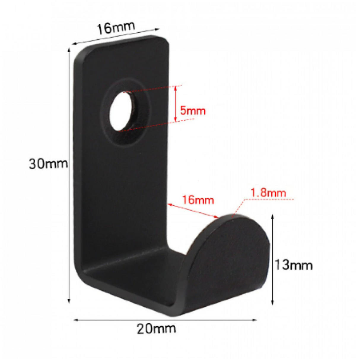 HANDTUCHHAKEN , Set mit 12 Wandhaken - Schwarz, Metall (1.6/1.6/3cm) - BELZ