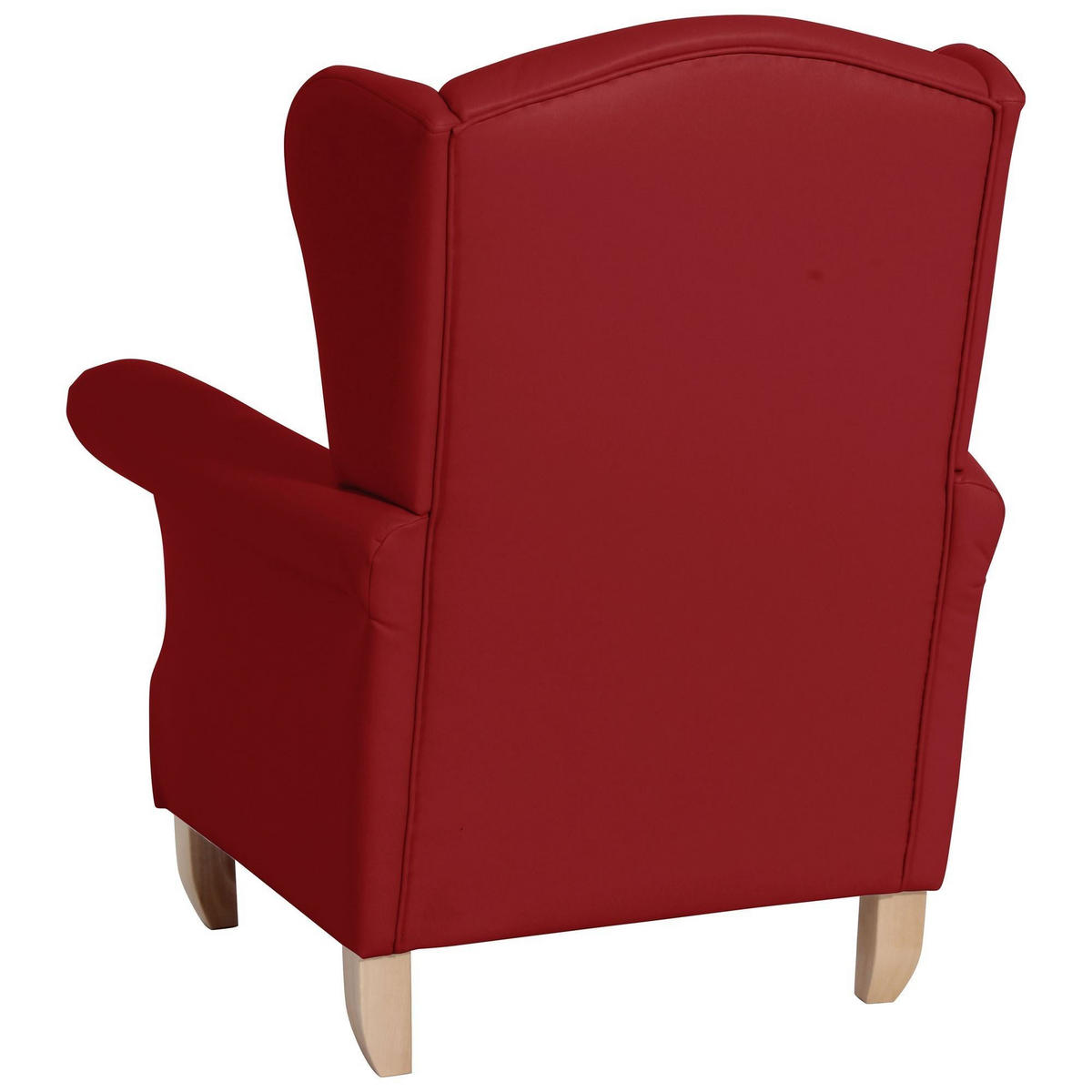 OHRENSESSEL Katria Bezug Kunstleder Buche natur / chili - Dunkelrot, Kunststoff (88/108/84cm) - 58aufmkessel