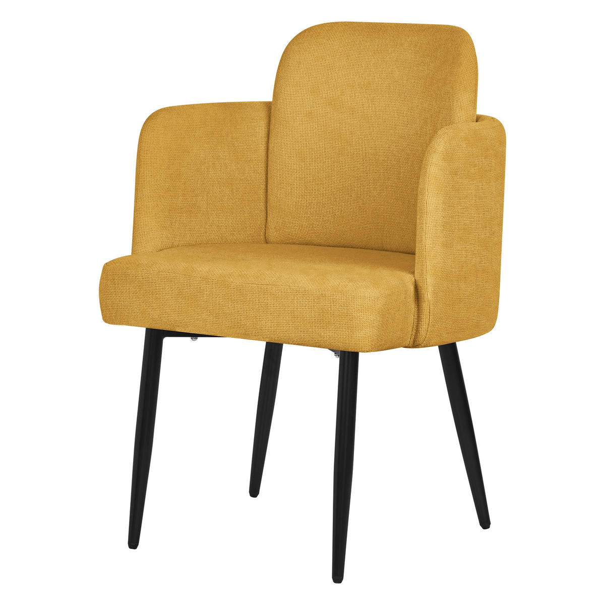 ESSZIMMERSTUHL Senf mit Stoffbezug - Gelb/Schwarz, Textil/Metall (59/86/59cm) - ML-DESIGN