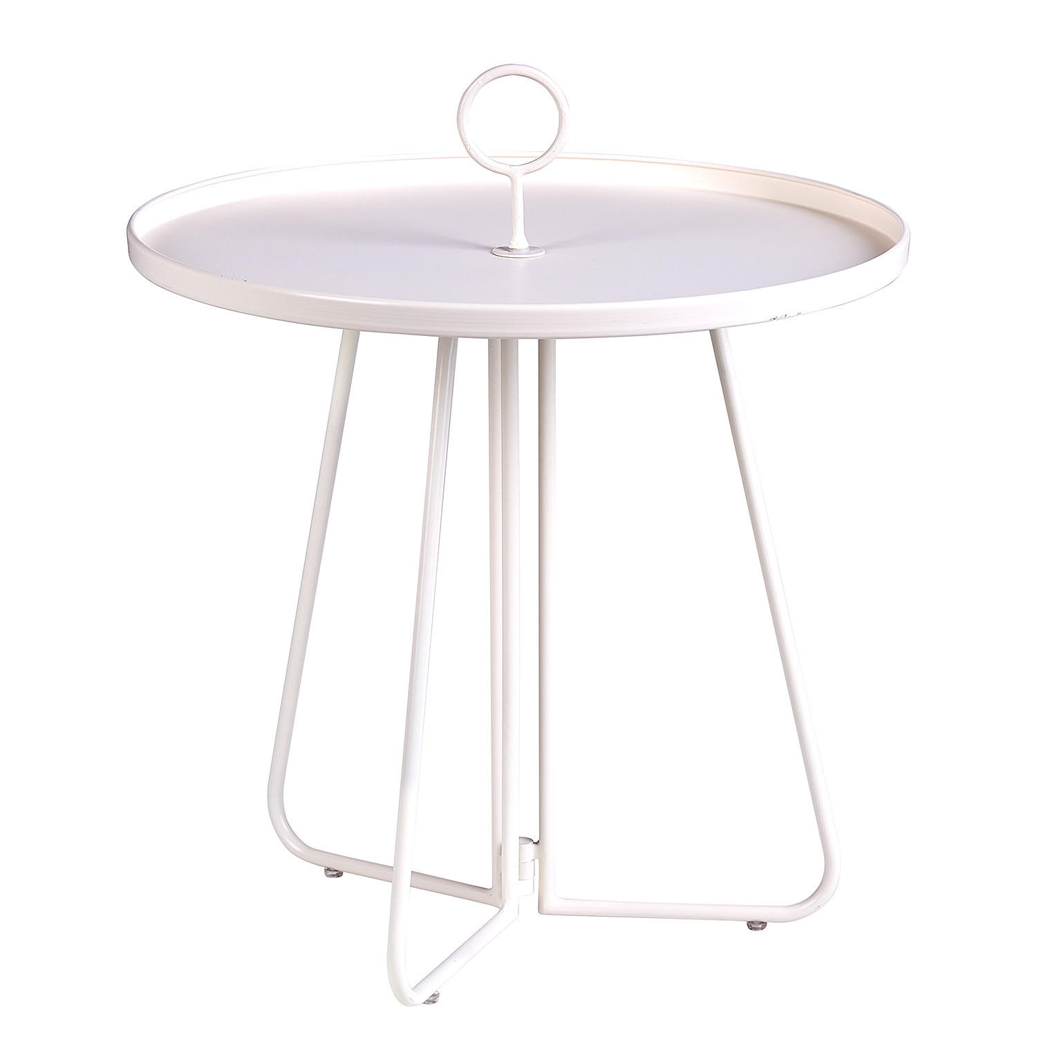 BEISTELLTISCH Porter mit Griff - Creme, Metall (45/45/53cm) - BUTLERS