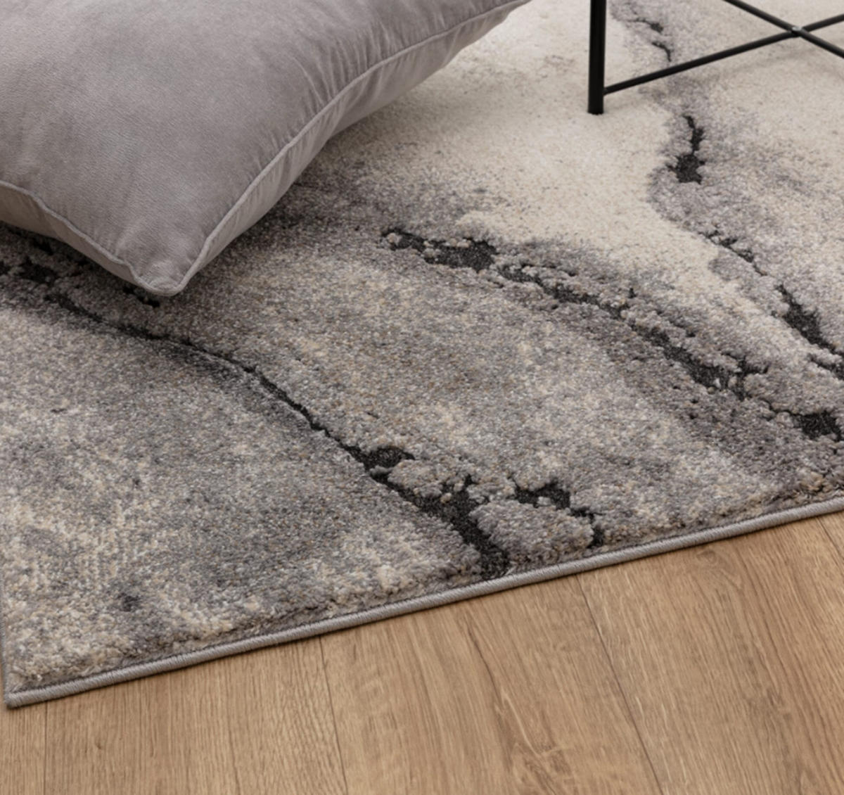 TEPPICH Flachgewebe HAVEN Grau 120 x 170 cm - Grau, Textil (120/170cm) - Novatrend