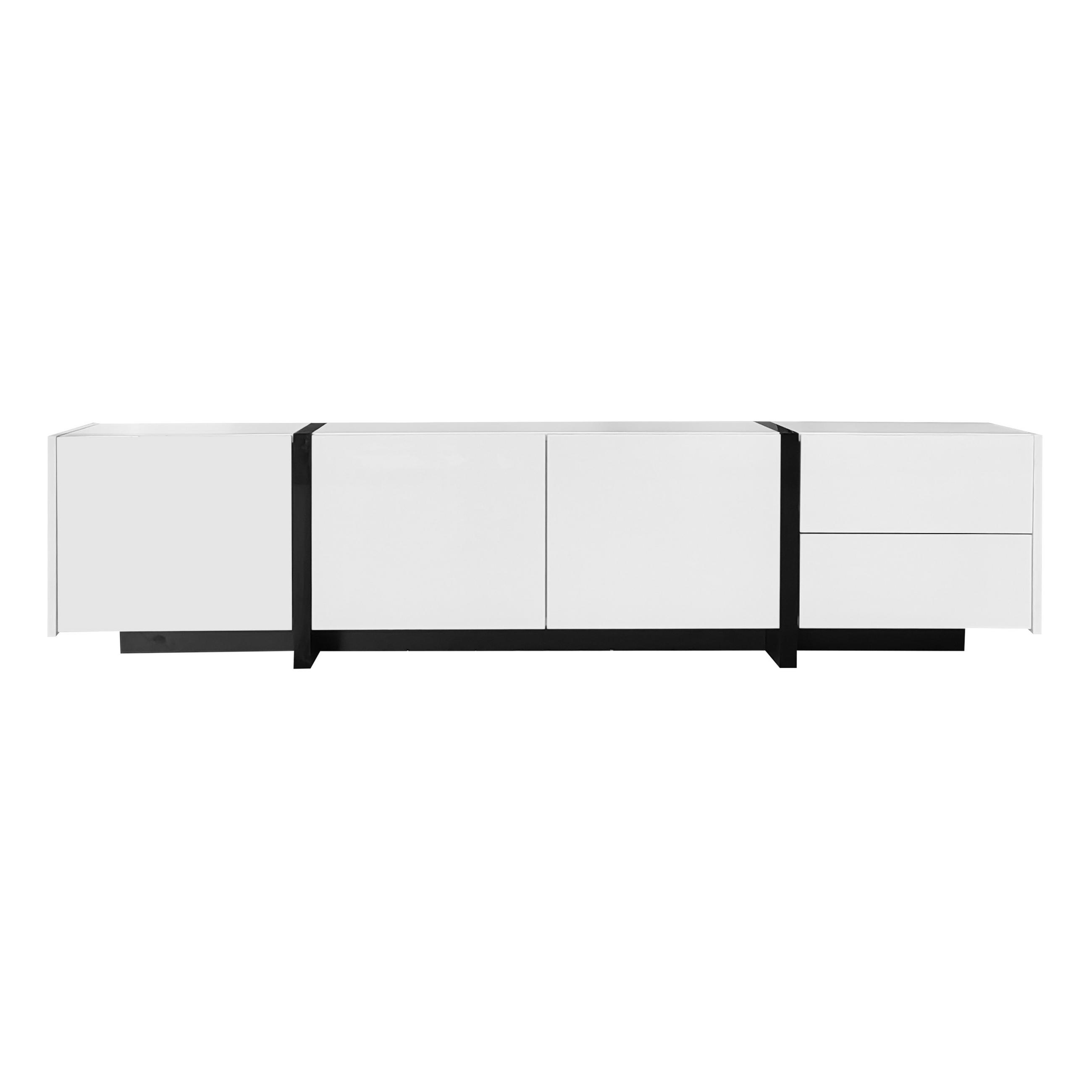 TV-LOWBOARD Weiß-Schwarz 170/30/39 cm - Weiß, Holzwerkstoff (170/39/30cm) - PANGIVO
