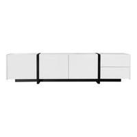 TV-LOWBOARD Weiß-Schwarz 170/30/39 cm - Weiß, Holzwerkstoff (170/39/30cm) - PANGIVO