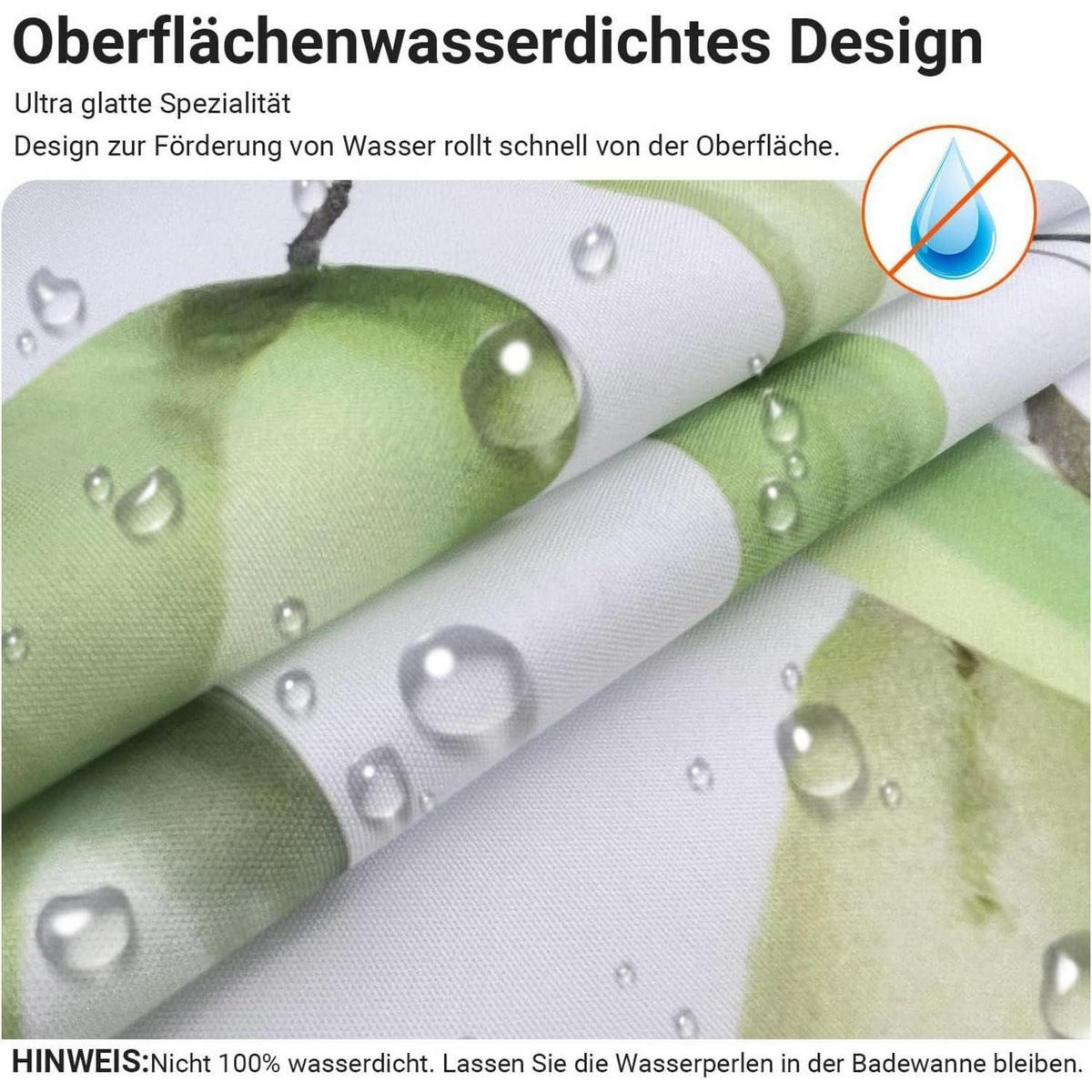 DUSCHVORHANG Klare Blätter 180 x 200 cm - Multicolor, Textil (180/200cm)