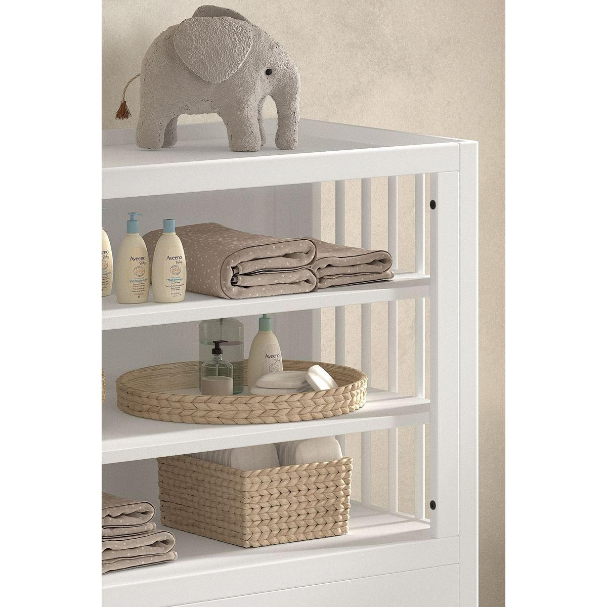 WICKELREGAL Keeley Buche Weiß Holz Babyregal Komfort Stabil Modern - Weiß, Holz (55/95/100cm) - 58aufmkessel