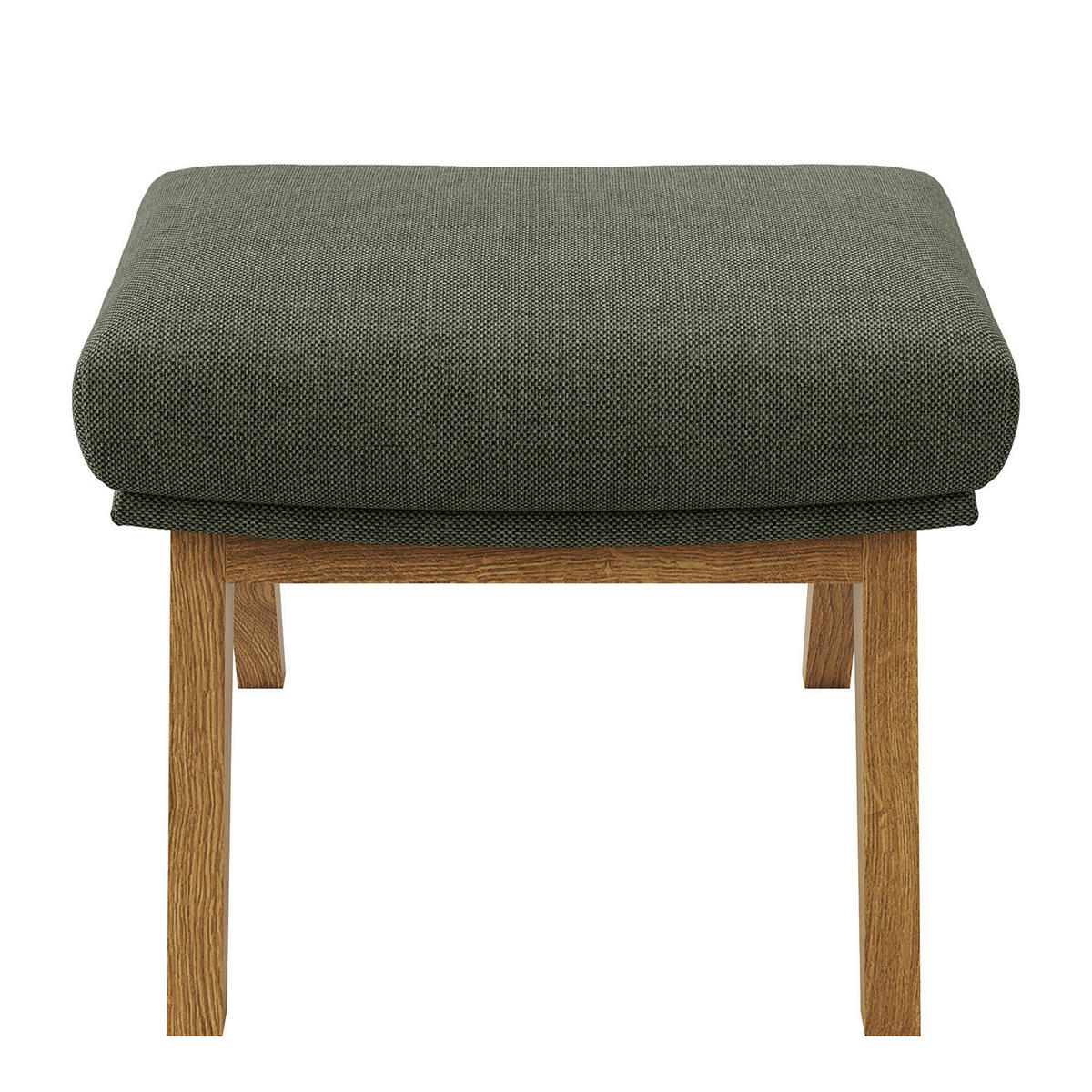 HOCKER mit Holzfüßen - Eichefarben/Grau, Eichenholz/Textil (54/41/41cm) - home24