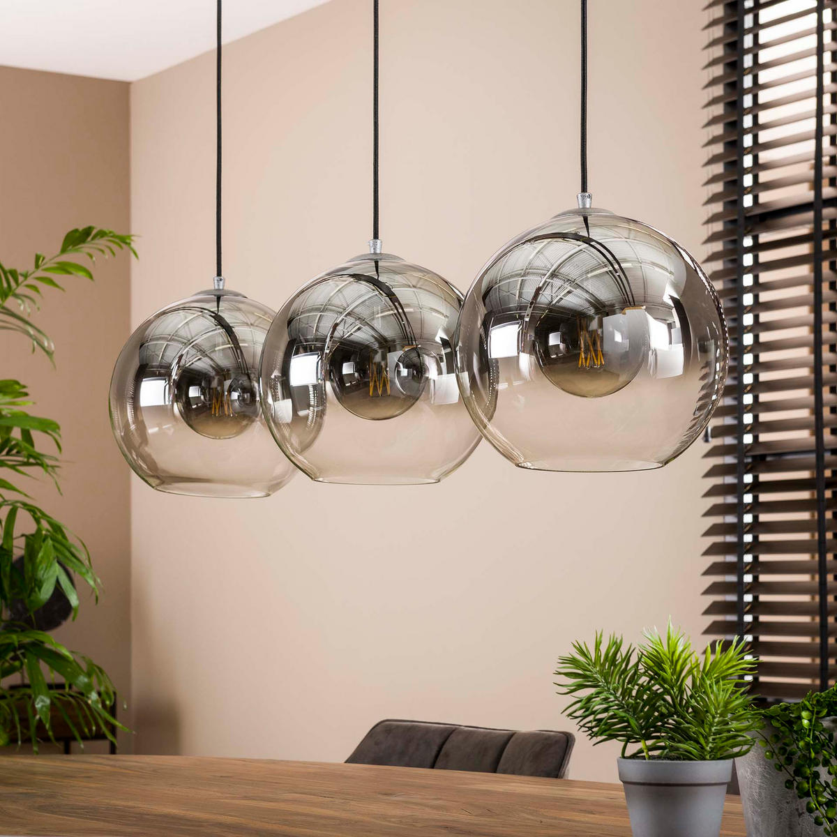 HÄNGELEUCHTE Bubble Braun 115/30/ 150 cm - Braun, Metall (115/30/150cm) - Hoyz Collection