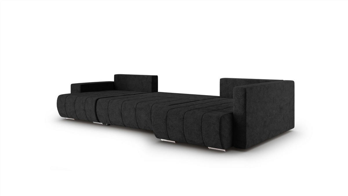 WOHNLANDSCHAFT Armanda - Schwarz, Holzwerkstoff/Textil (185/83/392cm) - Fun Möbel