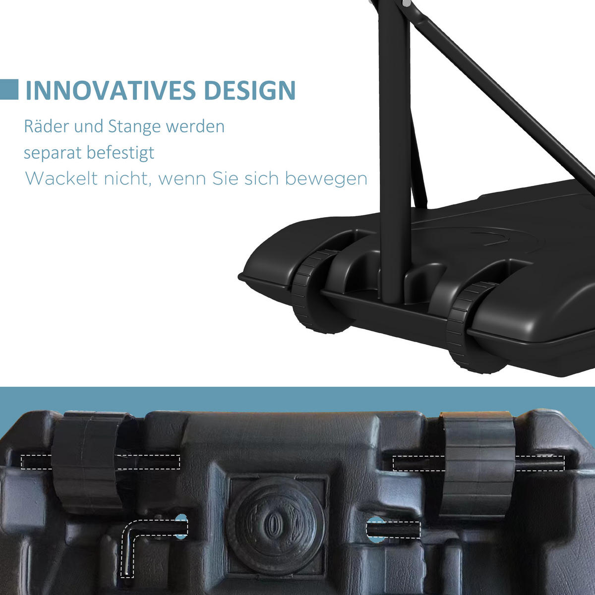 BASKETBALLKORB - Schwarz, Metall (55/74cm) - SPORTNOW