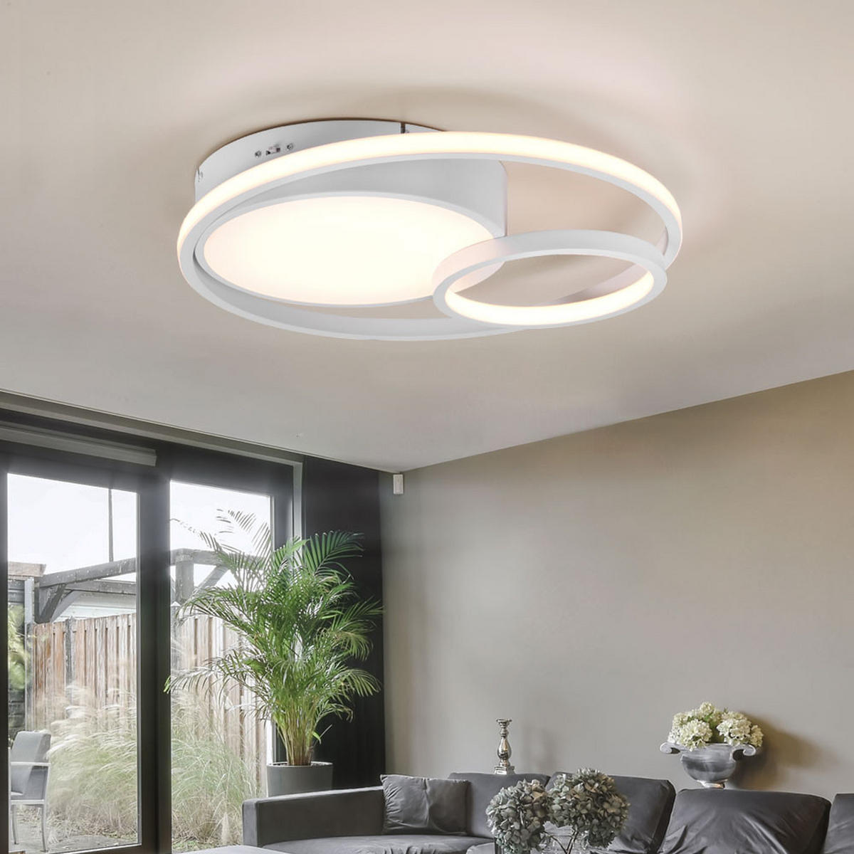 LED DECKENLEUCHTE Vuelta Weiß-matt - Weiß, Metall (48/48/9cm)