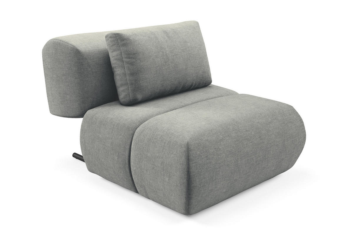 SESSEL ATOMO, Modern Polstersessel Loungesessel, Chenille-Stoff Grau - Grau, Holz/Metall (98/82/134cm) - MASSENO