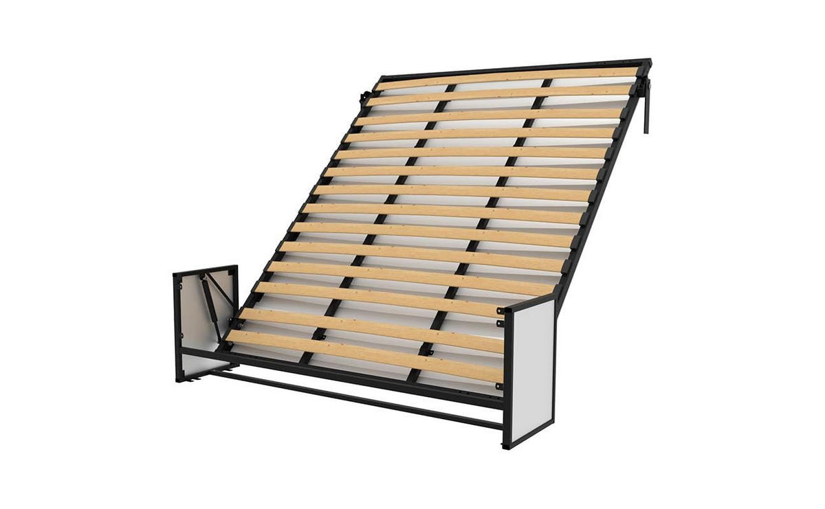 SCHRANKBETT Morphy Studio Modulares SizeFlex- und TypeFlex-System - 160x200, Vertikal - Schwarz, Metall (160/200cm) - WallBedKing