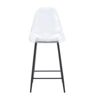 BARHOCKER DE-36582 2er Set mit transparenter Sitzschale Silber - Schwarz, Kunststoff (45/102/51cm) - ComfortXL
