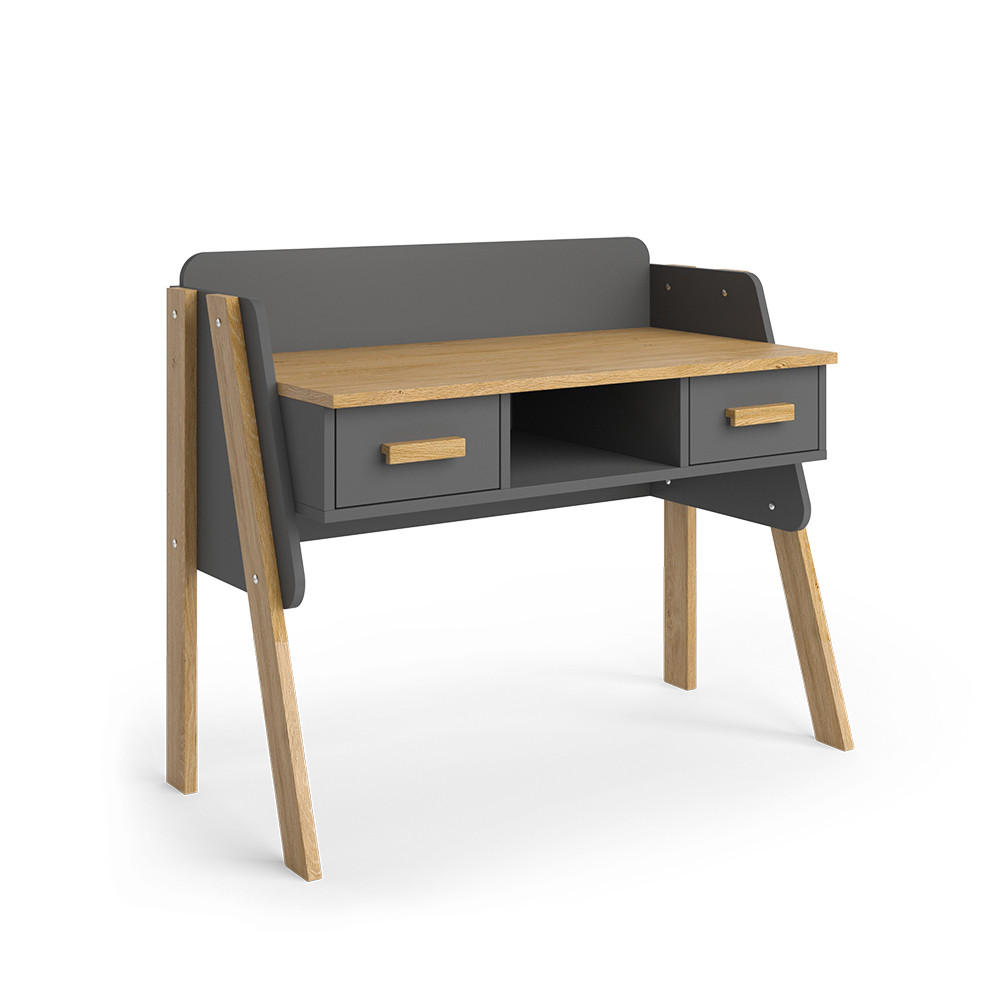 SCHREIBTISCH Malia Grau/Eiche 97 x 51 cm - Eichefarben/Grau, Holzwerkstoff (51/97/80cm) - VitaliSpa