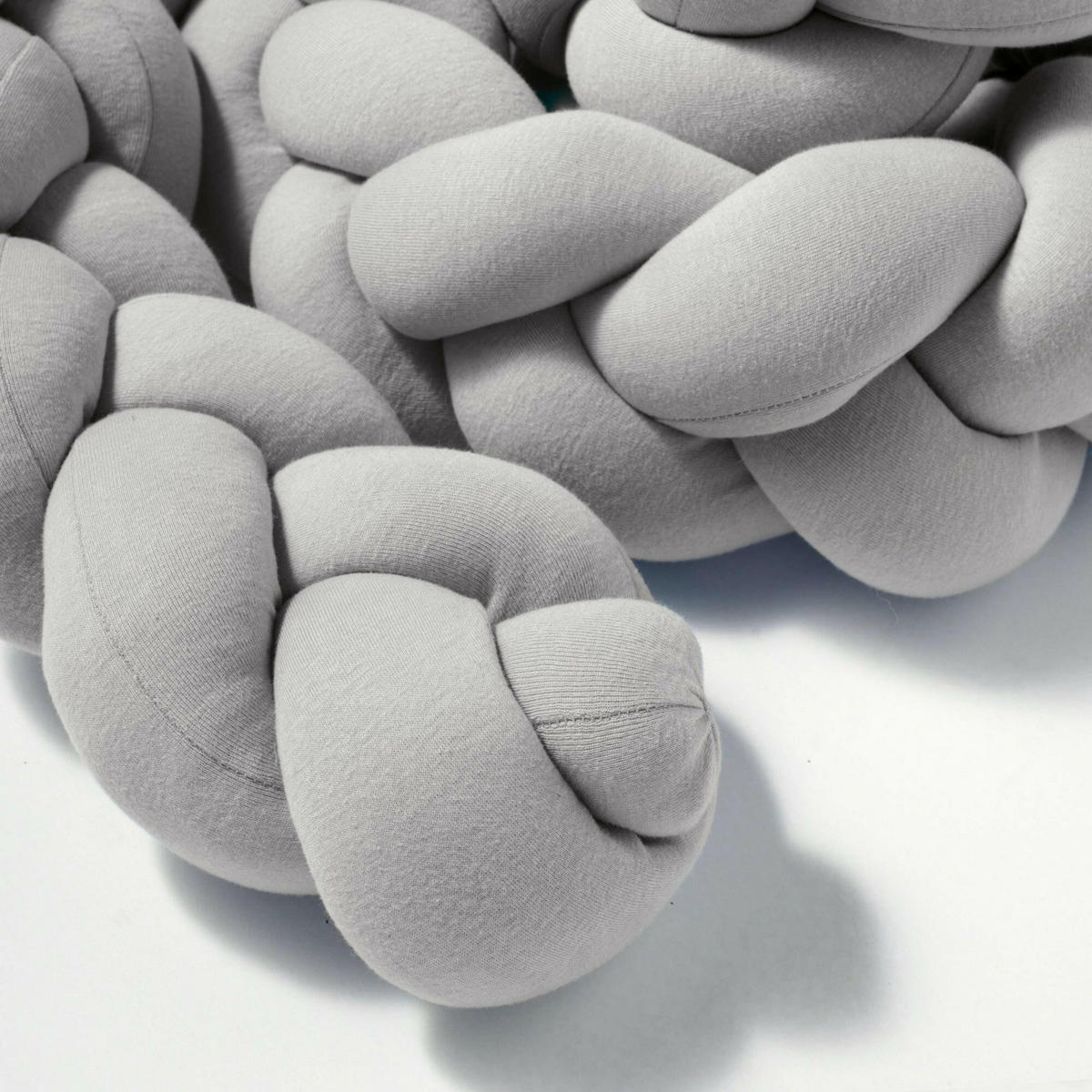 BETTSCHLANGE geflochten Grau Jersey - Grau, Textil (16/200cm) - nordic coast company