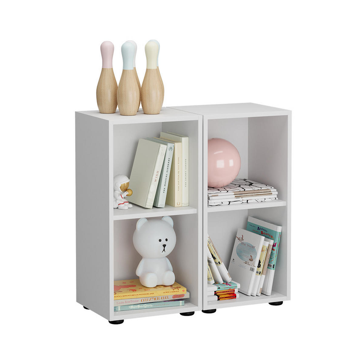 KINDERREGAL Estell Weiß 71 x 38.2 cm 2er-Set - Weiß, Holzwerkstoff (71/38.2/32.1cm) - Vicco