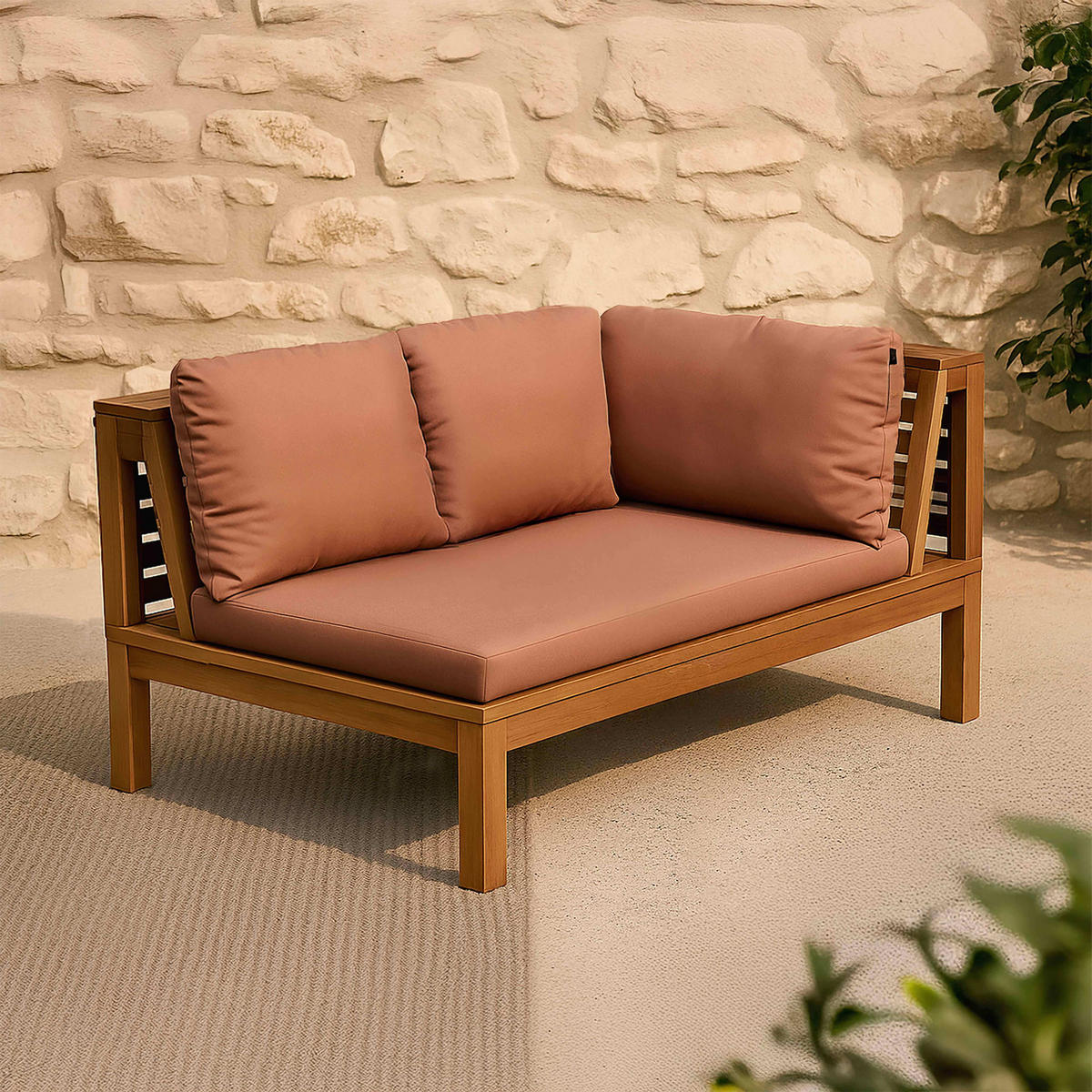 GARTENLOUNGE, Rot - Rot, Holz (120/63/80cm) - Oviala