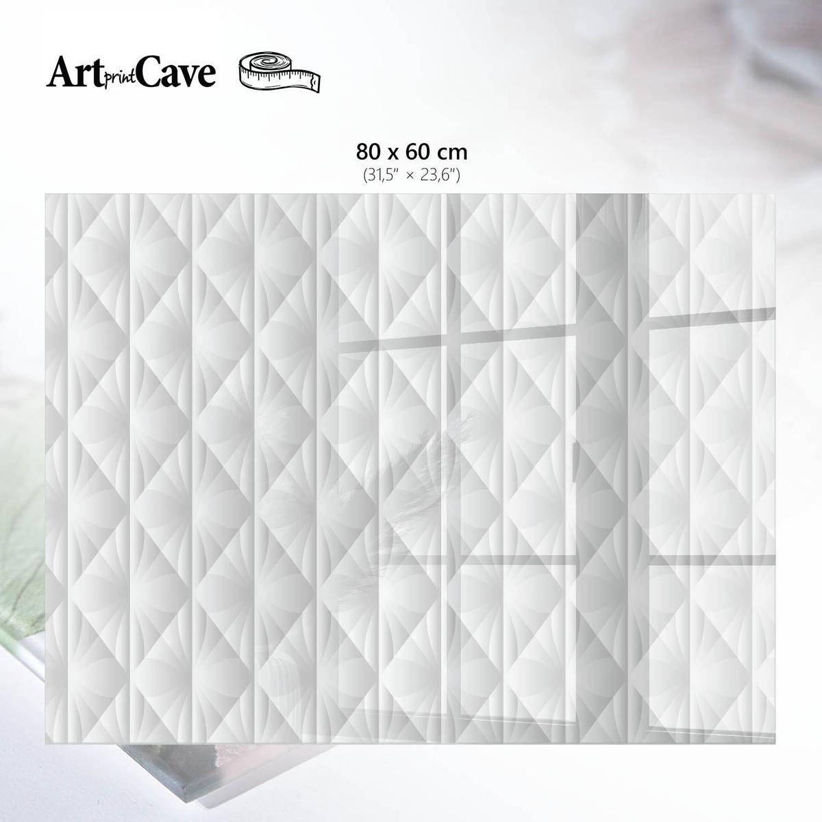 GLASPLATTE 80x60 cm – Geometrische Muster - Schwarz, Glas (0.4/80/60cm) - ArtPrintCave