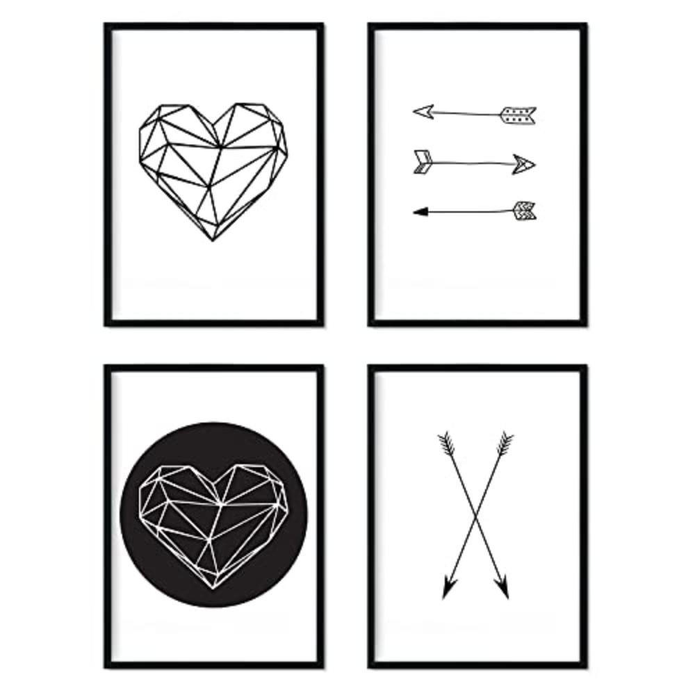 POSTER Set mit 4 geometrische Formen A3 Rahmenlos - Klar, Papier (29.7/3cm) - Nacnic