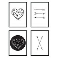 POSTER Set mit 4 geometrische Formen A3 Rahmenlos - Klar, Papier (29.7/3cm) - Nacnic