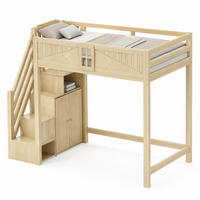HOCHBETT 90/200 mit Sicherheitstür Ablageleiter und Stauraum in Holzfarbe - Naturfarben, Holz (90/200cm) - EVRYAE