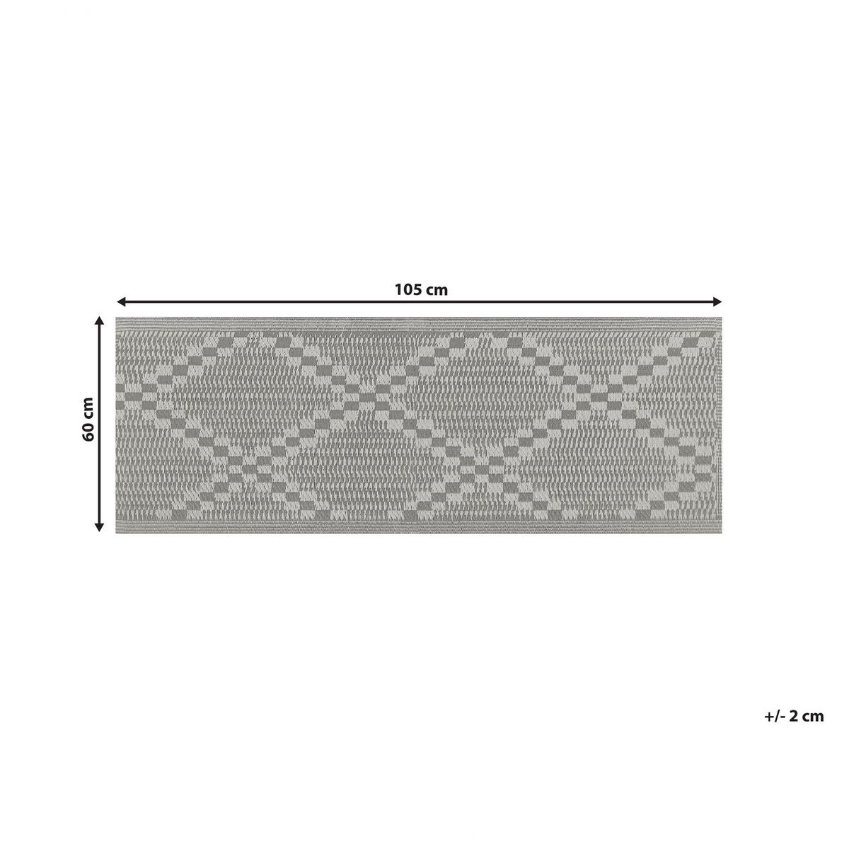 OUTDOOR-TEPPICH Jalna 105/60 cm - Grau, Kunststoff (60/105cm) - Beliani