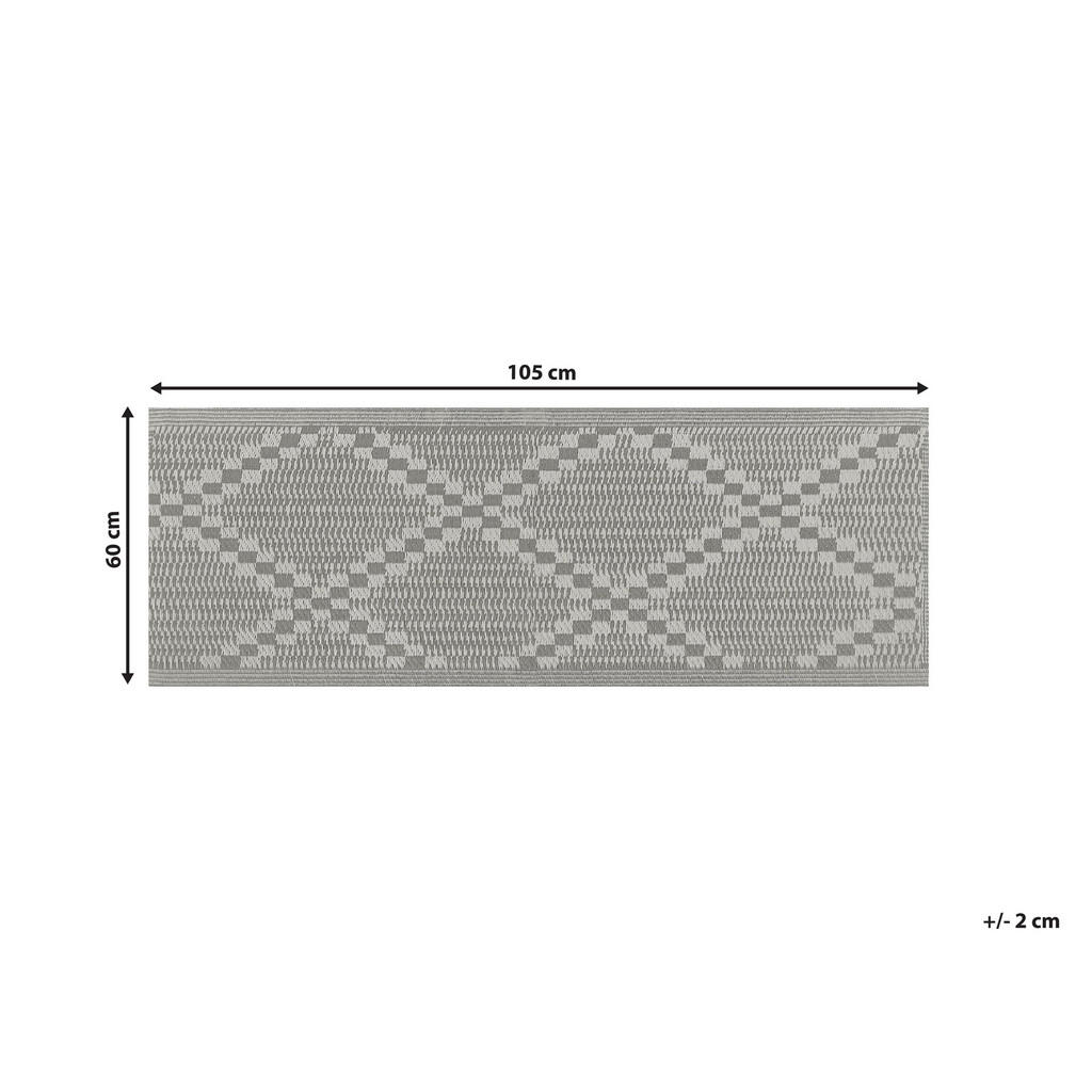 Thumbnail - Beliani Outdoor-Teppich, Grau, Kunststoff, Kariert, Rechteckig, 60x105 cm, Teppiche & Böden, Teppiche, Outdoorteppiche