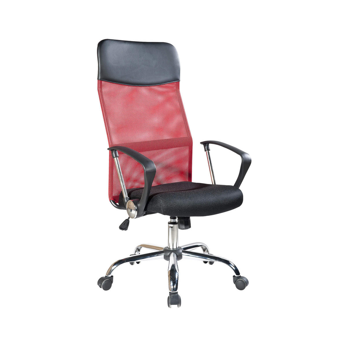 BÜROSESSEL Schwarz Rot 59/58/123 cm - Rot/Schwarz, Textil (59/123/58cm) - Mobili Rebecca