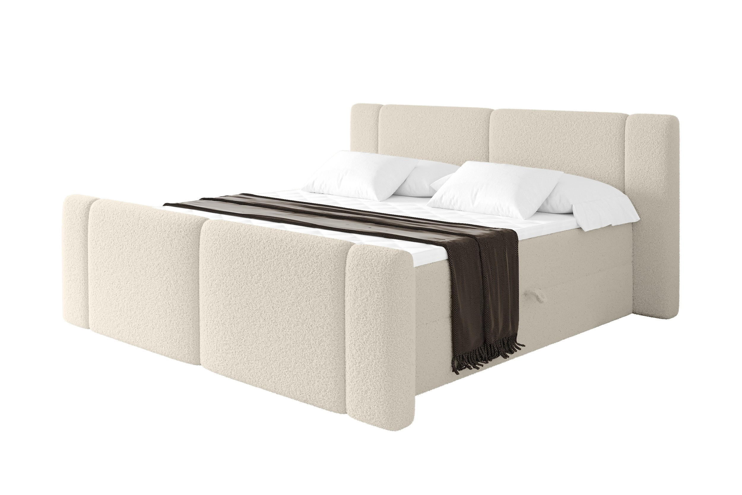 BOXBETT mit Matratze H4 - EVON Zanozek - 140x200 cm Beige - Kaschmir, Holzwerkstoff (140/200cm) - ALTDECOR