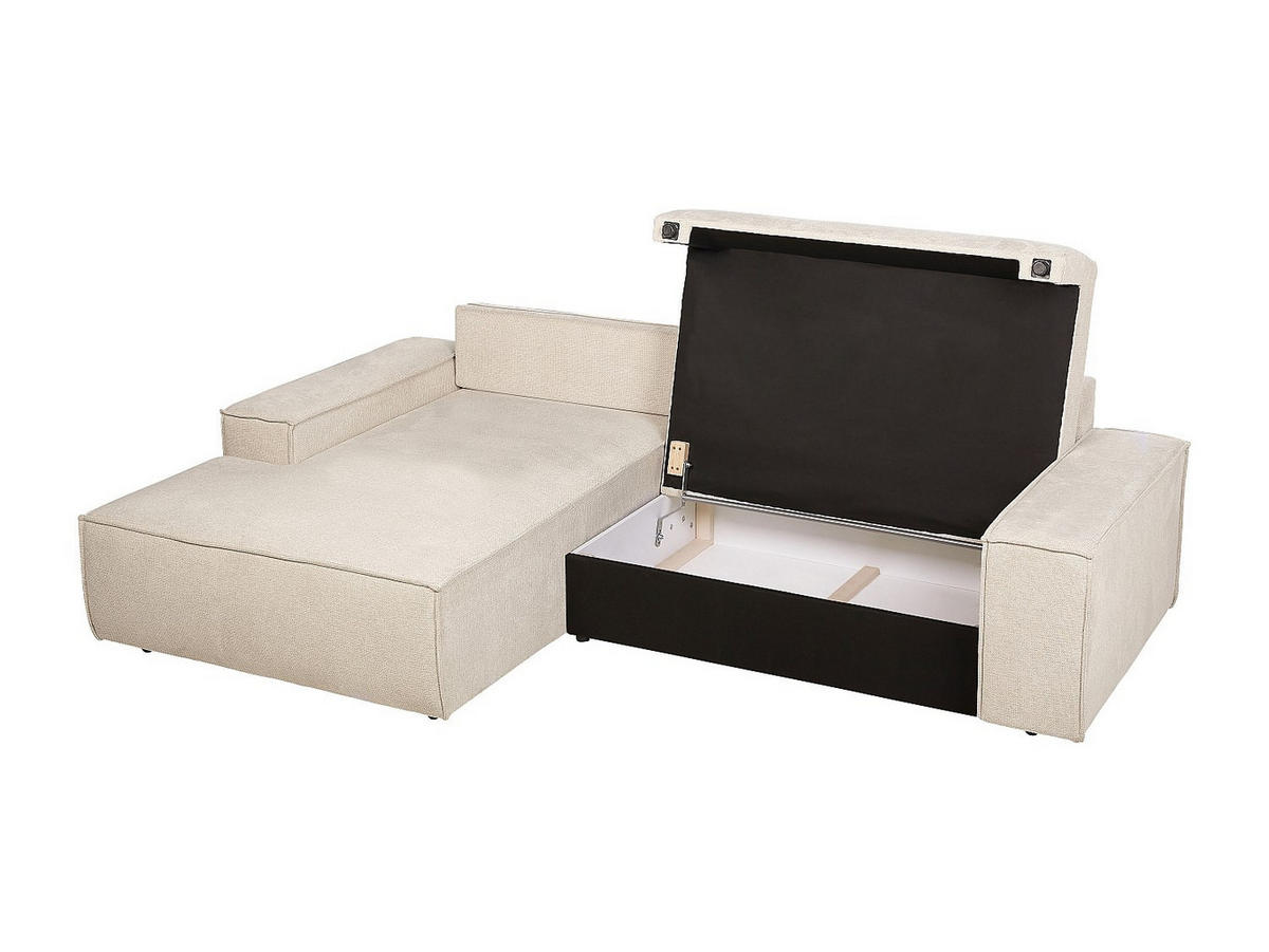 SCHLAFSOFA - 4 Personen-Sitzer - Stoff - Beige - - Beige, Textil (267/85/167cm) - Vente-Unique