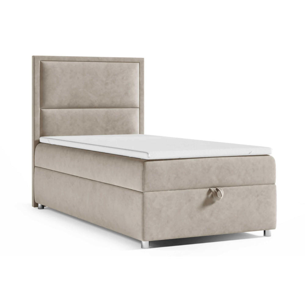BOXBETT mit Bettkasten Trinity K11-SINGLE Bonellfederkern inkl. Topper - Beige, Holz/Holzwerkstoff (100/200cm) - Best For Home