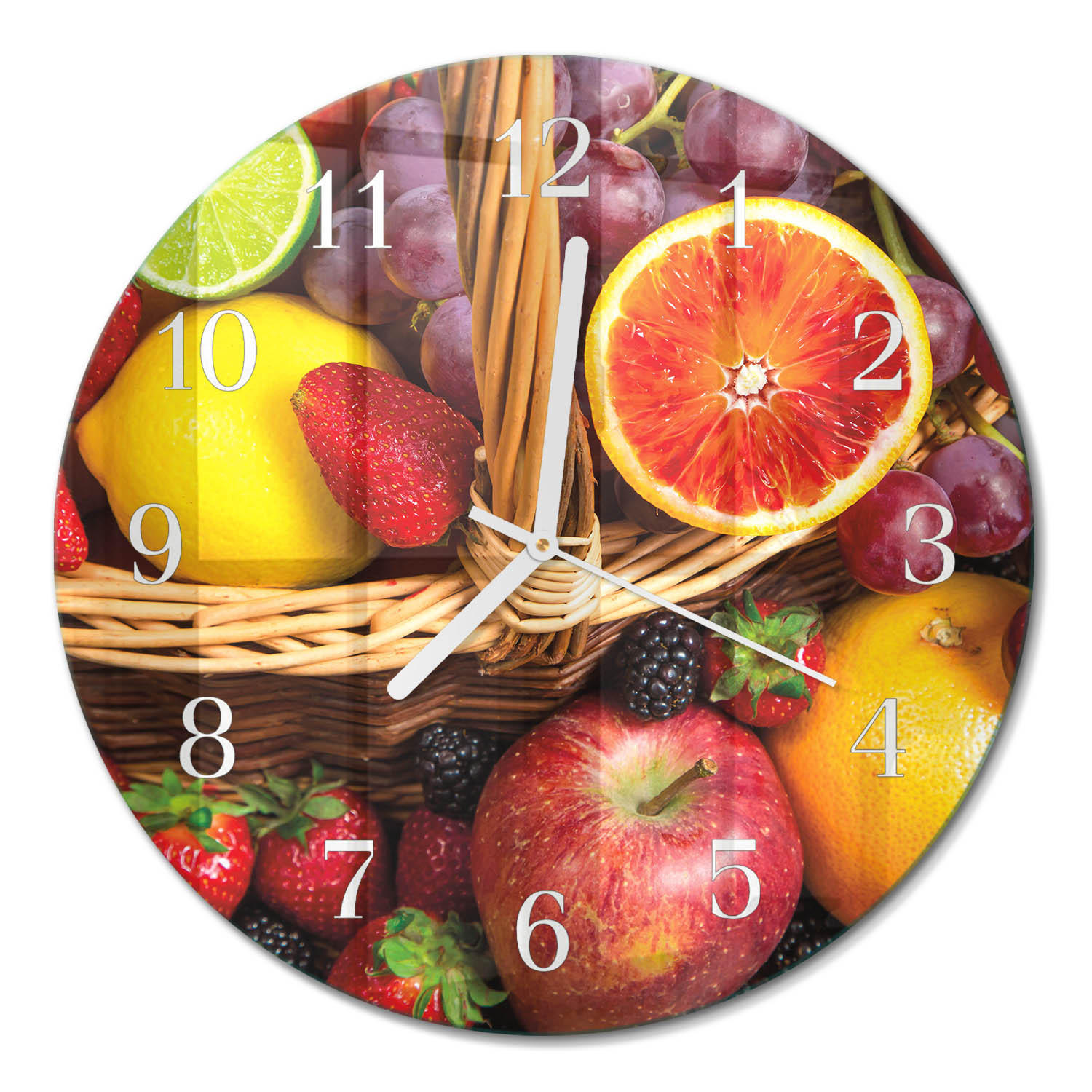 WANDUHR fi30 cm - Obst - Multicolor, Glas (30/30/0.4cm) - TULUP
