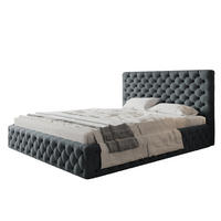 BETT 120x200 - Polsterbett mit Bettkasten und Holzrahmen - Elegant Betten - Weicher Jasminstoff - Kollektion Miami, Dunkelgrau - AlpiMeble - Dunkelgrau, Holz/Kunststoff (120/200cm) - Alpi-Möbel