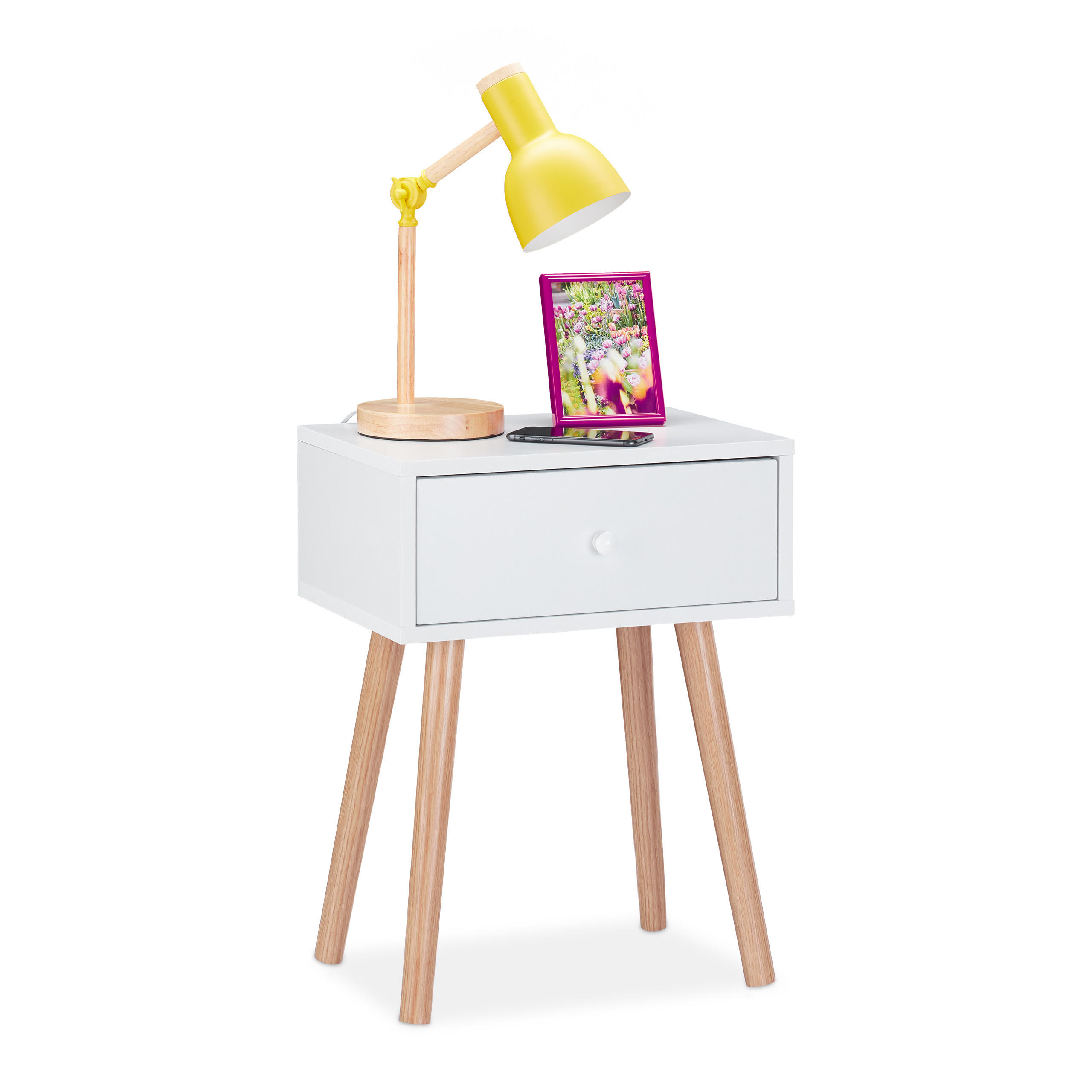 NOPTIERA Alb Natur stil scandinav 1 sertar