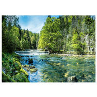 FOTOTAPETE Wasserfall 3D Natur 250x175 - Multicolor, Papier (250/175cm) - Wallarena