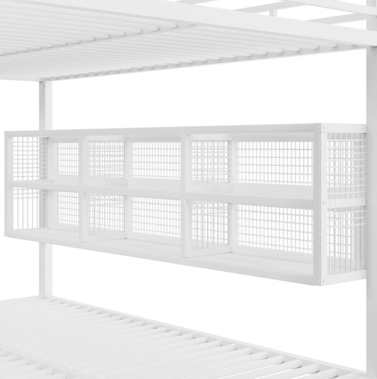 ETAGENBETT 140/200 cm Weiß mit LED und Stauraumschränken - Weiß, Metall (140/200cm) - MIVRAY
