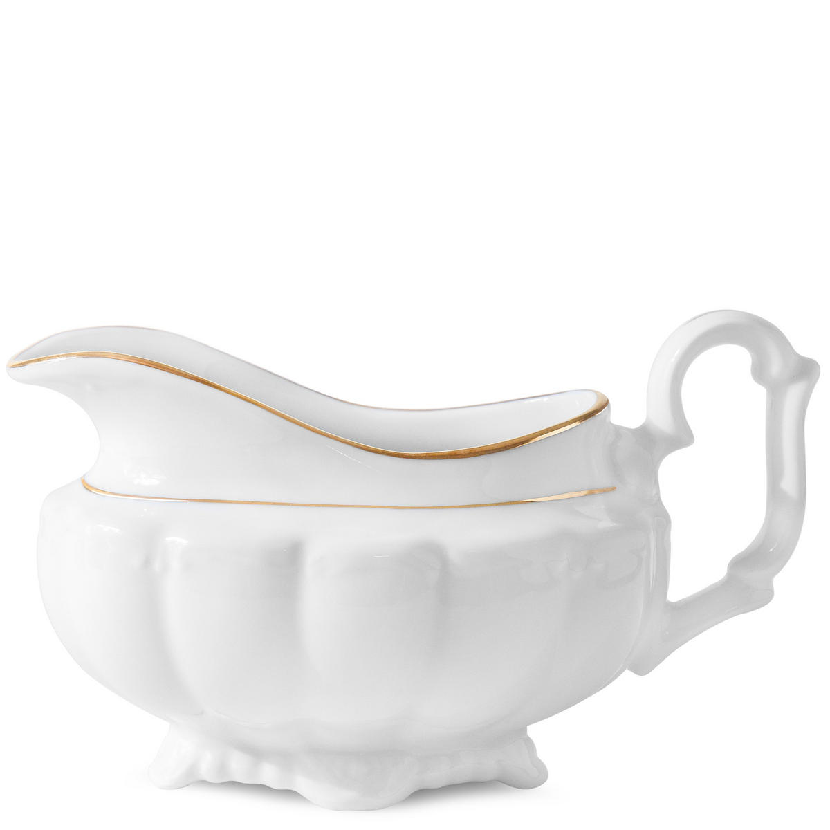 TAFELSERVICE Chodziez MARIA TERESA 44-tlg Porzellan mit Goldrand, Weiß / Gold - Goldfarben/Weiß, Keramik (25/2/25cm) - KONSIMO®