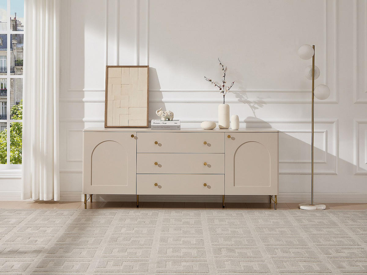 SIDEBOARD - 180 cm x 40 cm - holz - beige Alobara - Beige, Holz/Metall (180/75/40cm) - Vente-Unique