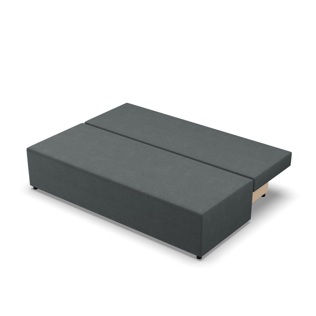 SOFA 3-SITZER MIT SCHLAFFUNKTION FERMO Dunkelgrau - Dunkelgrau, Textil (92/95/191cm) - Mebligo