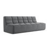 3-SITZER SOFA Samt Stoff Grau - Dunkelgrau/Schwarz, Kunststoff/Textil (210/75/93cm) - Makamii