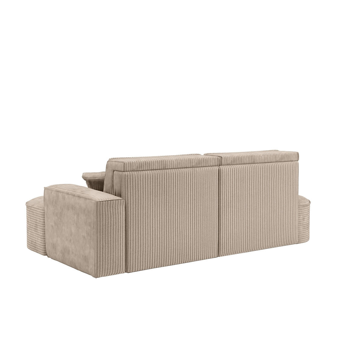 ECKSOFA Modena Pro - Komfort Und Stil Stoff Poso Dunkelbeige Rechts - Sandfarben, Holz (278/179cm) - Kaiser Möbel