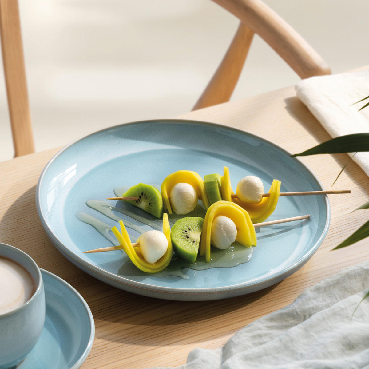 KOMBISERVICE Perlemor Aqua blau 30er Set - Blau, Keramik (1/1/1cm) - like.Villeroy & Boch
