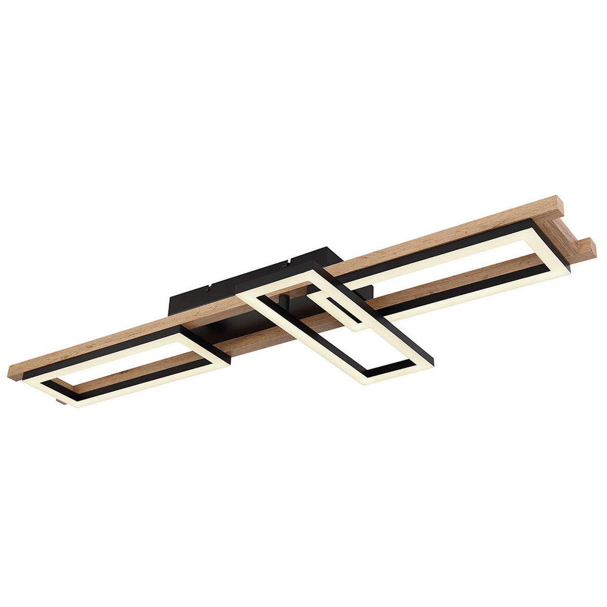 LED DECKENLEUCHTE ILLA Braun Holzoptik - Braun, Metall (100/13.5/11cm) - Globo Lighting